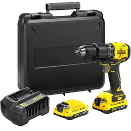 STANLEY FATMAX SFMCD715D2K-QW Taladro Atornillador de Impacto Sin Escobillas 60 Nm Litio 18V con 2 Baterías 2Ah