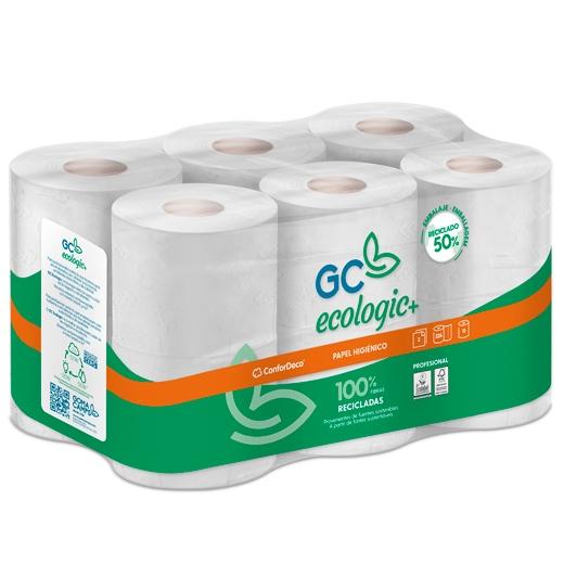 GC ECOLOGIC+ Papel Higiénico Ecologic 200-22,4M FSC Doble Capa Pack 12 Rollos Reciclado Blanco