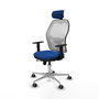 PIQUERAS Y CRESPO Silla de oficina Jorquera con mecanismo Sincro/Traslack Azul y Blanco