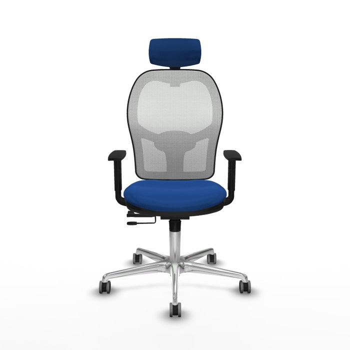 PIQUERAS Y CRESPO Silla de oficina Jorquera con mecanismo Sincro/Traslack Azul y Blanco