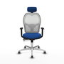 PIQUERAS Y CRESPO Silla de oficina Jorquera con mecanismo Sincro/Traslack Azul y Blanco