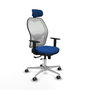 PIQUERAS Y CRESPO Silla de oficina Jorquera con mecanismo Sincro/Traslack Azul y Blanco
