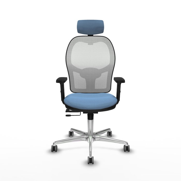 PIQUERAS Y CRESPO Silla de oficina Jorquera con mecanismo Sincro/Traslack Azul cielo y Blanco