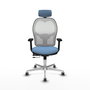 PIQUERAS Y CRESPO Silla de oficina Jorquera con mecanismo Sincro/Traslack Azul cielo y Blanco