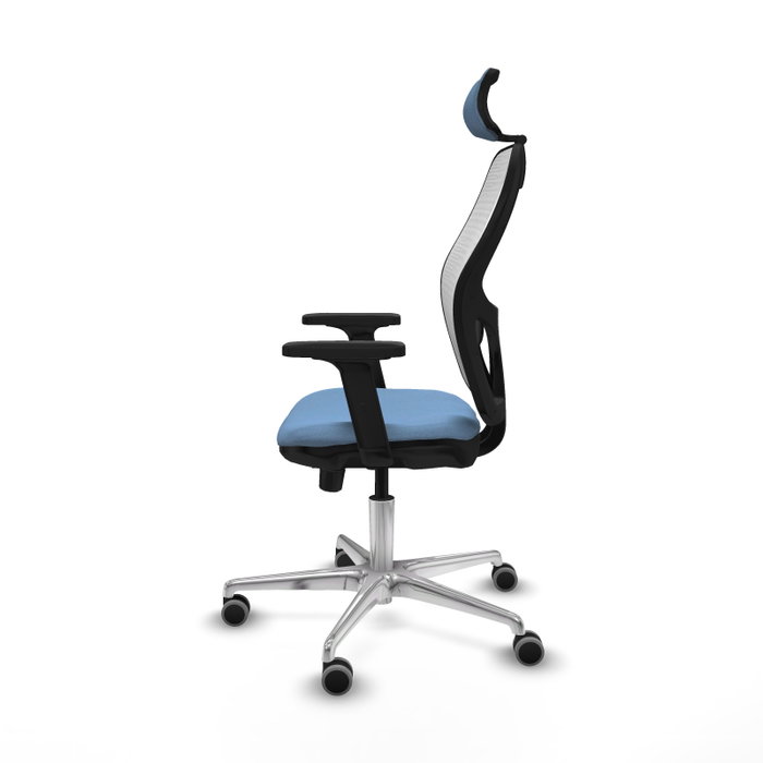 PIQUERAS Y CRESPO Silla de oficina Jorquera con mecanismo Sincro/Traslack Azul cielo y Blanco