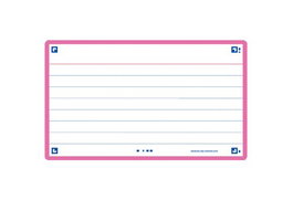 OXFORD Fichas Flash 2.0 Color Horizontal 125x75mm (A7) Fucsia, paquete de 30