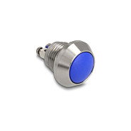 DeLOCK Pulsador de montaje empotrado 12 mm 2 contactos con tornillo azul IP65 22032