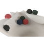 DKD Home Decor Centro de Mesa de Cerámica con Pompones Blanco