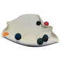 DKD Home Decor Centro de Mesa de Cerámica con Pompones Blanco