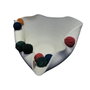 DKD Home Decor Centro de Mesa de Cerámica con Pompones Blanco