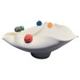 DKD Home Decor Centro de Mesa de Cerámica con Pompones Blanco
