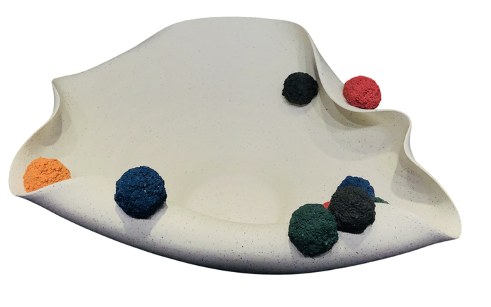 DKD Home Decor Centro Mesa Blanco Multicolor Ceramica 47 x 38 x 20 cm