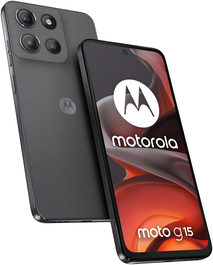 Motorola Moto G15 Smartphone 4G Android 15, Pantalla FHD+ 6.72", 256 GB Almacenamiento, 8 GB RAM, 5200 mAh, Cámara 50 MP, Carga TurboPower, Gris