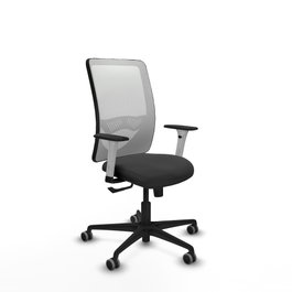 PIQUERAS Y CRESPO Silla de oficina Zulema con mecanismo Sincro, Gris oscuro y Blanco