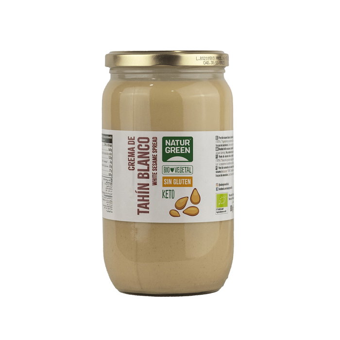 NATURGREEN Tahin Blanco Bio 800g Crudo de Semillas de Sésamo Escascarilladas en Molino de Piedra