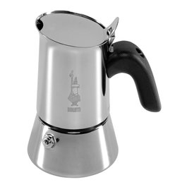 Bialetti NEW VENUS 2TZ Cafetera Italiana de Acero Inoxidable, Plata, 2 Tazas