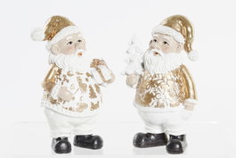 DKD Home Decor Figura de Resina Santa Surtido de 2 Unidades, Dorado