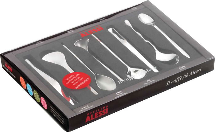 Alessi MSPOONSET Set 8 Cucharillas Café Acero Inoxidable 18/10 Diseño Miriam Mirri
