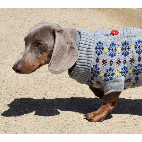 Nayeco Jersey Punto Flower 20 cm - Jersey para perro con estampado floral y botones rojos, ajustable Nayeco Jersey Punto Flower 20 cm - Jersey para perro con estampado floral y botones rojos, ajustable