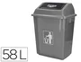 Q-connect Papelera Contenedor Plástico con Tapa de Balancín 58 Litros Gris 470x330x760 mm