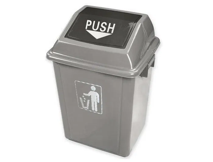 Q-connect Papelera Contenedor Plástico con Tapa de Balancín 58 Litros Gris 470x330x760 mm