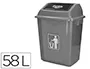 Q-connect Papelera Contenedor Plástico con Tapa de Balancín 58 Litros Gris 470x330x760 mm