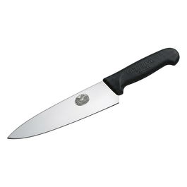 VICTORINOX Cuchillo de Cortador Fibrox V-5.20 03.22, Hoja 22 cm, Acero Inoxidable, Mango Negro, Profesional