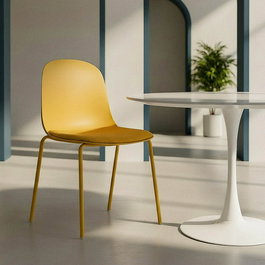 Silla Amarillo Pp-Metal Interior 46 X 51 X 85 cm (Set de 4)