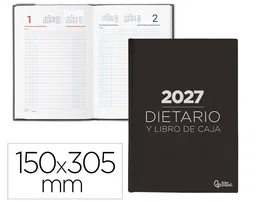 Liderpapel Dietario 2027 Dos Tercios Negro Bilingüe