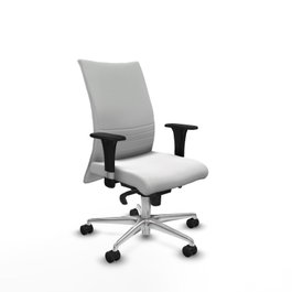 PIQUERAS Y CRESPO Silla Albacete Confidente con Mecanismo Sincro, Tela Blanca y Base de Aluminio