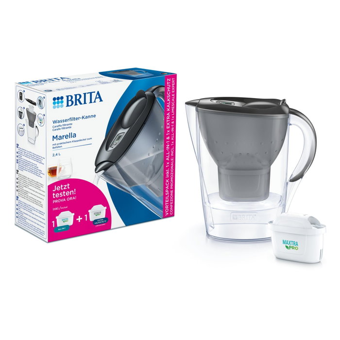 Brita Marella Jarra Filtrante Grafito con 1x All-in-1 y 1x Protección Extra contra la Cal Brita Marella Jarra Filtrante Grafito con 1x All-in-1 y 1x Protección Extra contra la Cal