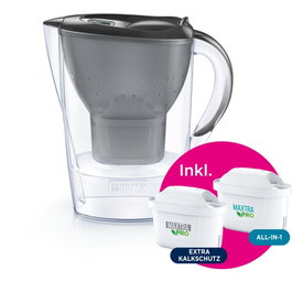 Brita Marella Jarra Filtrante Grafito con 1x All-in-1 y 1x Protección Extra contra la Cal