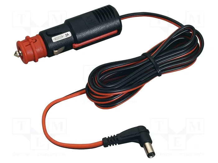 PRO CAR Alimentador de coche con enchufe DC 5,5/2,5, 2A, negro PRO CAR Alimentador de coche con enchufe DC 5,5/2,5, 2A, negro