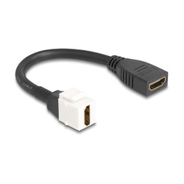 DeLOCK Cable HDMI hembra a hembra 8K 60 Hz 20 cm Negro, Blanco