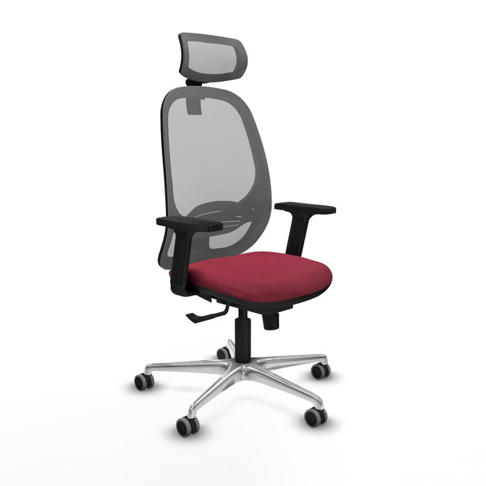 PIQUERAS Y CRESPO Silla de oficina Cilanco con mecanismo Sincro, Tela Granate y Malla Gris PIQUERAS Y CRESPO Silla de oficina Cilanco con mecanismo Sincro, Tela Granate y Malla Gris