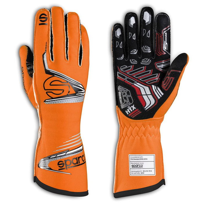 Sparco S00131408AFNR Guantes Arrow Evo Rg-7 Homologación FIA 8856-2018 Aramídicos Naranja-Negro Talla 08