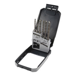 Wolfcraft - Juego 6 Brocas SDS-Plus para Hormigón con Filo Carburo Tungsteno Ø5,00, 6, 8, 10 mm (Long. 110/160mm) Ángulo 130° Certif. PGM