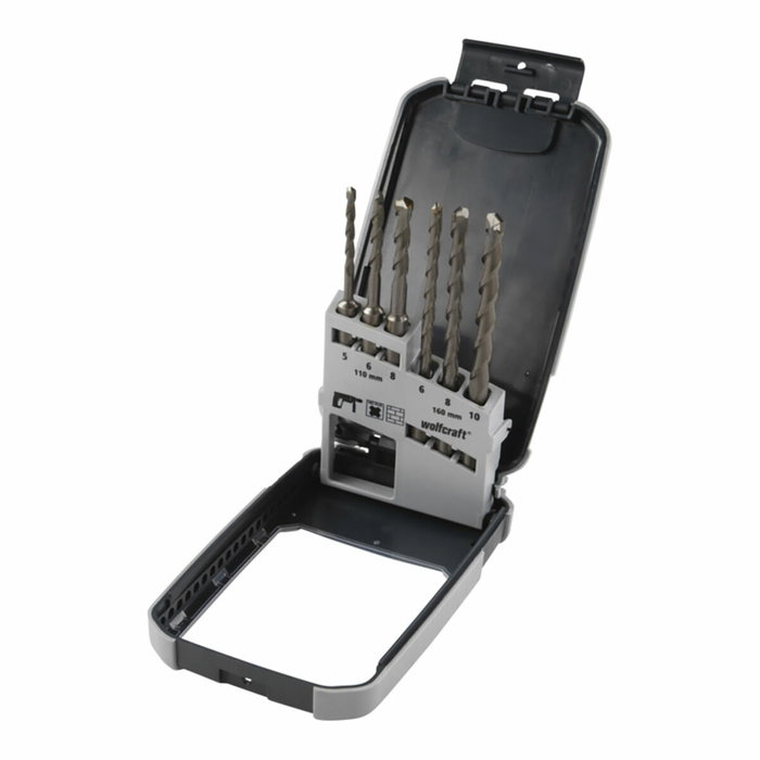 Wolfcraft Juego de 6 Brocas SDS-Plus para Hormigón con Carburo de Tungsteno ø5,00-10 mm Wolfcraft Juego de 6 Brocas SDS-Plus para Hormigón con Carburo de Tungsteno ø5,00-10 mm