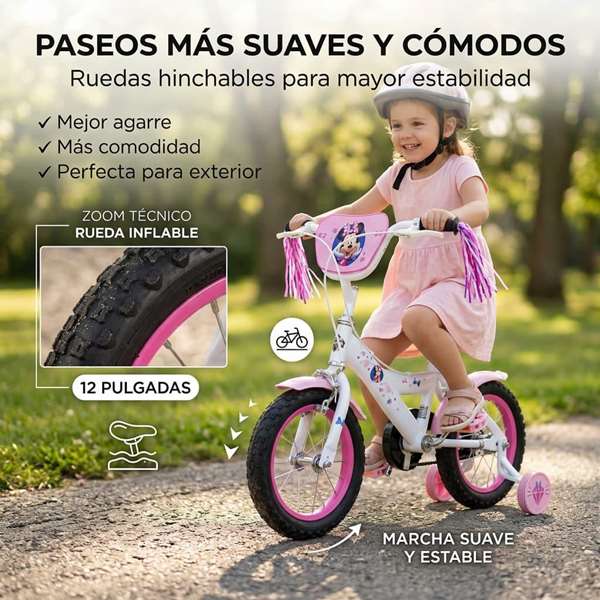 Huffy Bicicleta Minnie 12" para Niñas 3-5 Años, Ruedas de 12 Pulgadas - Bicicleta Infantil de Aprendizaje Huffy Bicicleta Minnie 12" para Niñas 3-5 Años, Ruedas de 12 Pulgadas - Bicicleta Infantil de Aprendizaje