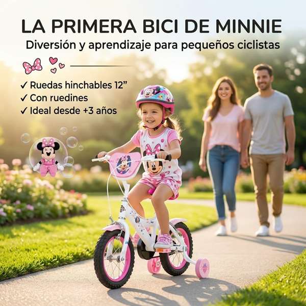 Huffy Bicicleta Minnie 12" para Niñas 3-5 Años, Ruedas de 12 Pulgadas - Bicicleta Infantil de Aprendizaje Huffy Bicicleta Minnie 12" para Niñas 3-5 Años, Ruedas de 12 Pulgadas - Bicicleta Infantil de Aprendizaje