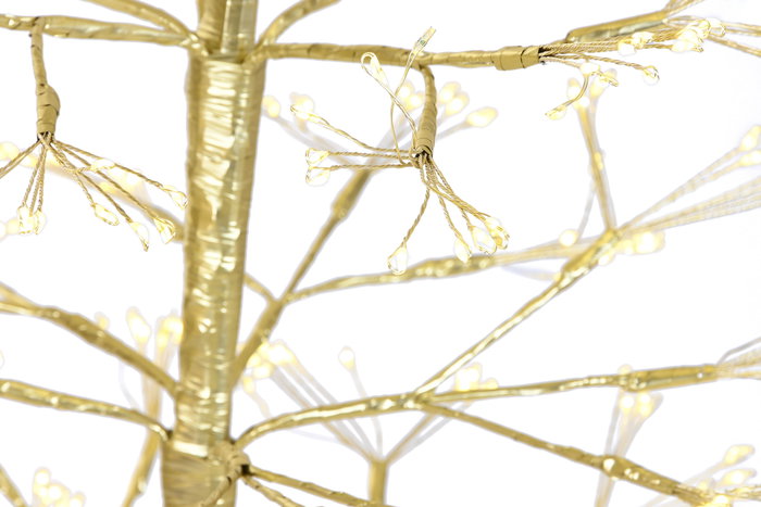 DKD Home Decor Árbol de Navidad Dorado Metal y LED 50 x 180 x 50 cm