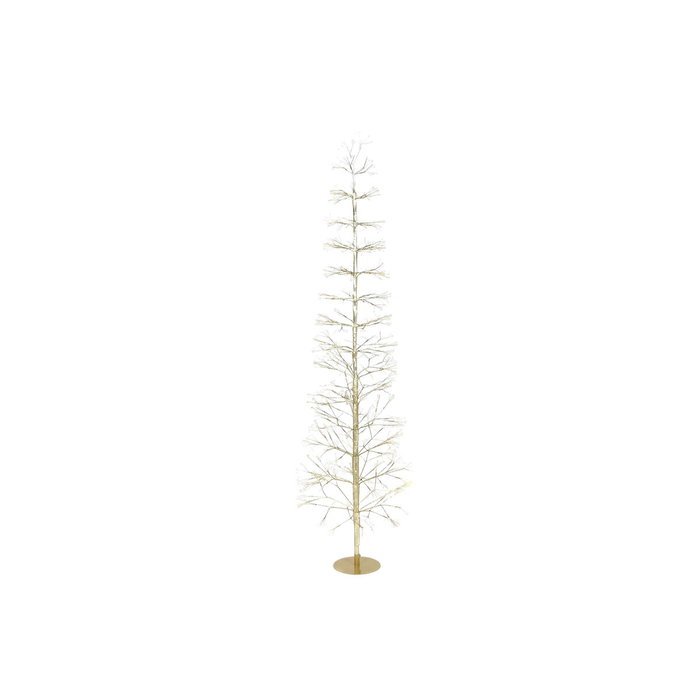 DKD Home Decor Árbol de Navidad Dorado Metal y LED 50 x 180 x 50 cm