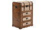 DKD Home Decor Cajonera de Madera y Poliéster Borreguito Marrón/Beige