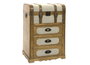 DKD Home Decor Cajonera de Madera y Poliéster Borreguito Marrón/Beige