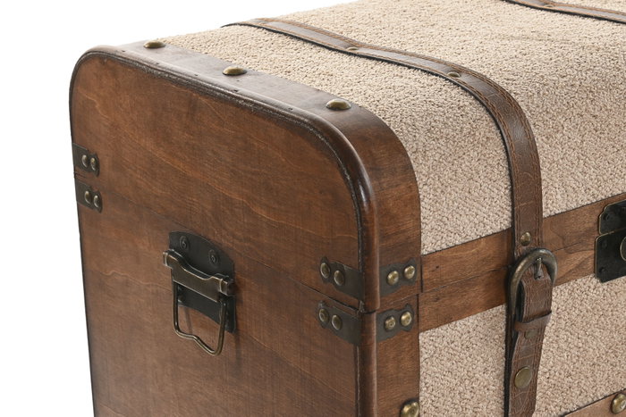 DKD Home Decor Cajonera de Madera y Poliéster Borreguito Marrón/Beige DKD Home Decor Cajonera de Madera y Poliéster Borreguito Marrón/Beige