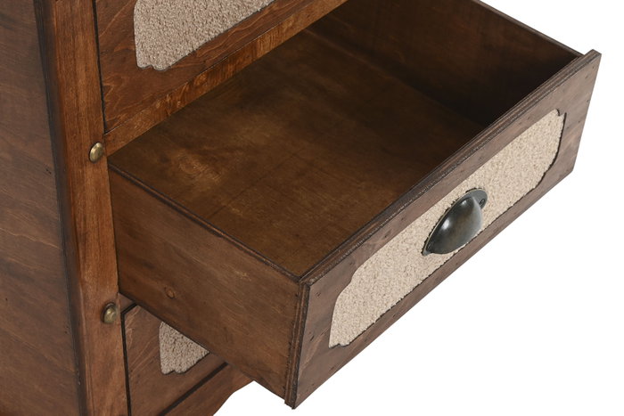 DKD Home Decor Cajonera de Madera y Poliéster Borreguito Marrón/Beige DKD Home Decor Cajonera de Madera y Poliéster Borreguito Marrón/Beige
