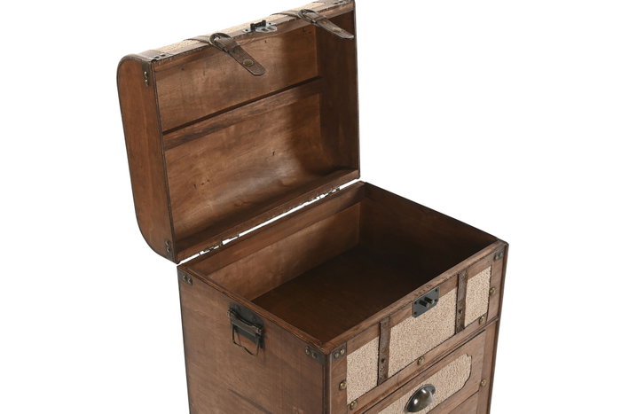 DKD Home Decor Cajonera de Madera y Poliéster Borreguito Marrón/Beige DKD Home Decor Cajonera de Madera y Poliéster Borreguito Marrón/Beige