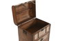 DKD Home Decor Cajonera de Madera y Poliéster Borreguito Marrón/Beige