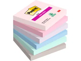 Post-it Bloc de notas adhesivas Super Sticky 76x76 mm Pack 6 uds Colores Surtidos Certificado PEFC