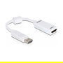 DeLOCK Adaptador 61767 DisplayPort Macho a HDMI Hembra, Cable 0.125 m, Blanco